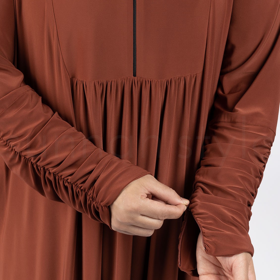 Sunnah Style Flourish Jersey Abaya Dark Amber